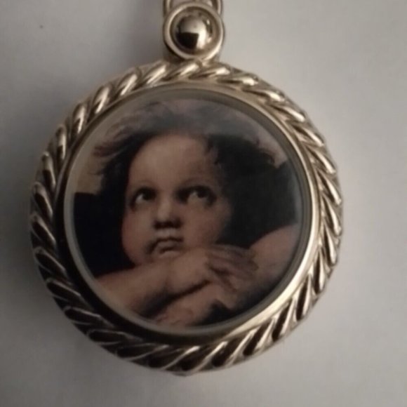 Pendant Wach Raphael's Thinking Cherub 30" Chain Vintage Seiko Si Pl4 - Picture 4 of 7
